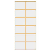 Vidaxl schuifdeur 90x205 cm helder esg-glas en aluminium goudkleurig - afbeelding 3
