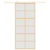 Vidaxl schuifdeur 90x205 cm mat esg-glas en aluminium goudkleurig
