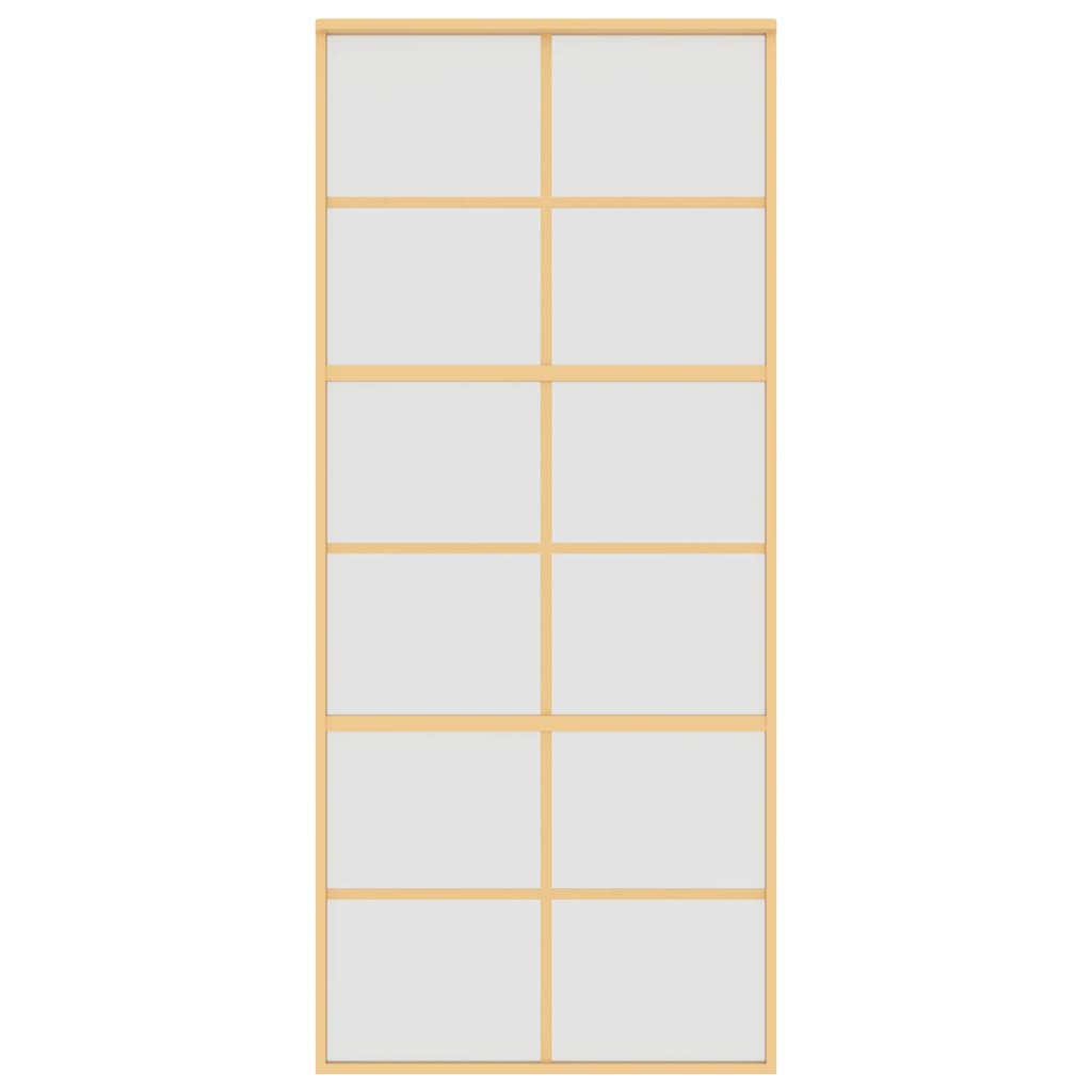 Vidaxl schuifdeur 90x205 cm mat esg-glas en aluminium goudkleurig