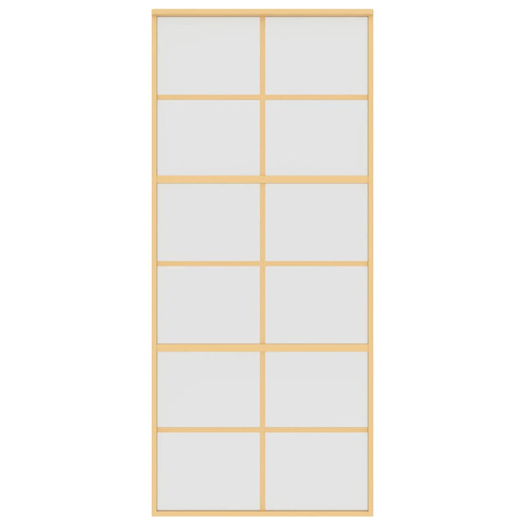Vidaxl schuifdeur 90x205 cm mat esg-glas en aluminium goudkleurig
