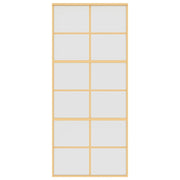Vidaxl schuifdeur 90x205 cm mat esg-glas en aluminium goudkleurig - afbeelding 3