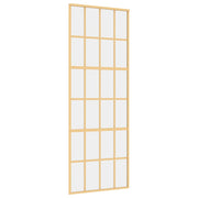 Vidaxl schuifdeur 76x205 cm helder esg-glas en aluminium goudkleurig - afbeelding 2