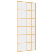 Vidaxl schuifdeur 90x205 cm helder esg-glas en aluminium goudkleurig - afbeelding 2