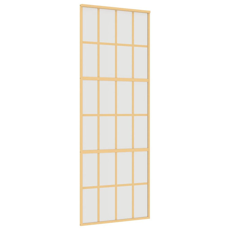 Vidaxl schuifdeur 76x205 cm mat esg-glas en aluminium goudkleurig