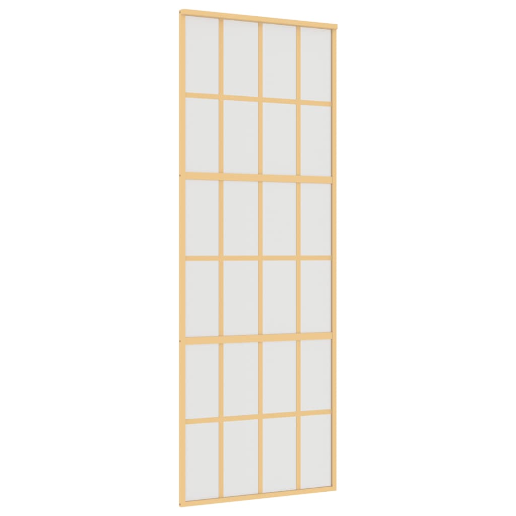 Vidaxl schuifdeur 76x205 cm mat esg-glas en aluminium goudkleurig