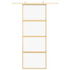 Vidaxl schuifdeur 76x205 cm helder esg-glas en aluminium goudkleurig