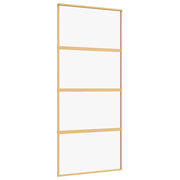 Vidaxl schuifdeur 90x205 cm helder esg-glas en aluminium goudkleurig - afbeelding 2