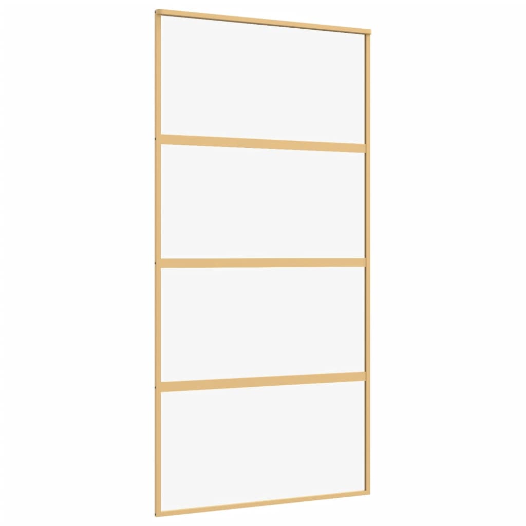 Vidaxl schuifdeur 102,5x205 cm helder esg-glas en aluminium goudkleur