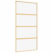 VidaXL Schuifdeur 102,5x205 cm helder ESG-glas en aluminium goudkleur - afbeelding 2