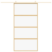 VidaXL Schuifdeur 102,5x205 cm helder ESG-glas en aluminium goudkleur - afbeelding 3