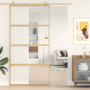 VidaXL Schuifdeur 102,5x205 cm helder ESG-glas en aluminium goudkleur - afbeelding 1