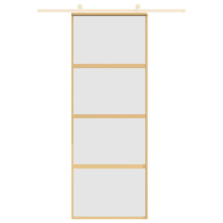 Vidaxl schuifdeur 76x205 cm mat esg-glas en aluminium goudkleurig