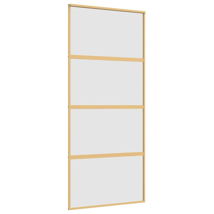Vidaxl schuifdeur 90x205 cm mat esg-glas en aluminium goudkleurig