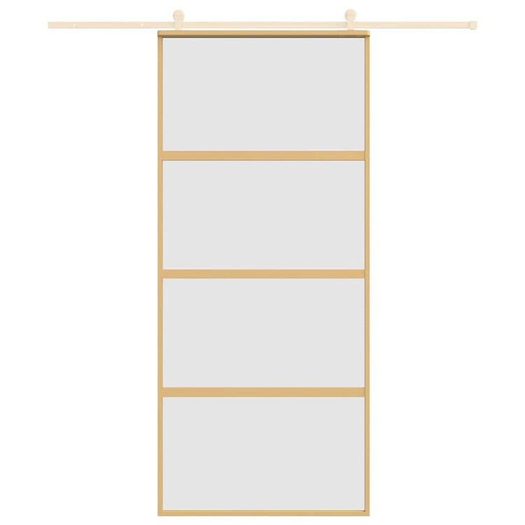 Vidaxl schuifdeur 90x205 cm mat esg-glas en aluminium goudkleurig