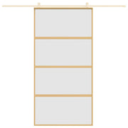 Vidaxl schuifdeur 102,5x205 cm mat esg-glas en aluminium goudkleurig - afbeelding 3