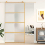 Vidaxl schuifdeur 102,5x205 cm mat esg-glas en aluminium goudkleurig - afbeelding 1