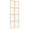 Vidaxl schuifdeur 76x205 cm helder esg-glas en aluminium goudkleurig