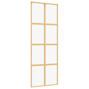 Vidaxl schuifdeur 76x205 cm helder esg-glas en aluminium goudkleurig - afbeelding 2