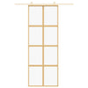Vidaxl schuifdeur 76x205 cm helder esg-glas en aluminium goudkleurig