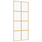 Vidaxl schuifdeur 90x205 cm helder esg-glas en aluminium goudkleurig - afbeelding 2