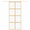 Vidaxl schuifdeur 90x205 cm helder esg-glas en aluminium goudkleurig