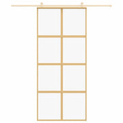 Vidaxl schuifdeur 90x205 cm helder esg-glas en aluminium goudkleurig - afbeelding 3