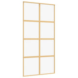 Vidaxl schuifdeur 102,5x205 cm helder esg-glas en aluminium goudkleur - afbeelding 2