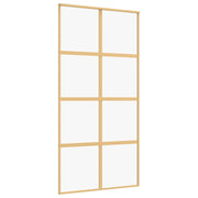 Vidaxl schuifdeur 102,5x205 cm helder esg-glas en aluminium goudkleur - afbeelding 2