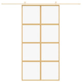 Vidaxl schuifdeur 102,5x205 cm helder esg-glas en aluminium goudkleur - afbeelding 3