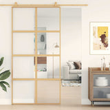 Vidaxl schuifdeur 102,5x205 cm helder esg-glas en aluminium goudkleur - afbeelding 1