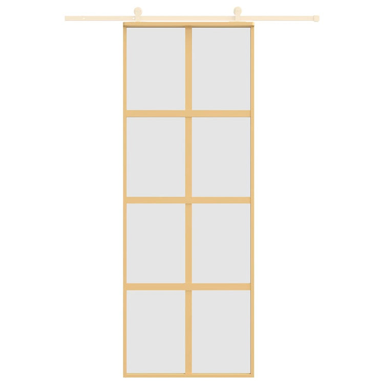 Vidaxl schuifdeur 76x205 cm mat esg-glas en aluminium goudkleurig