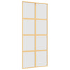 Vidaxl schuifdeur 90x205 cm mat esg-glas en aluminium goudkleurig