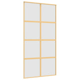 VidaXL Schuifdeur 102,5x205 cm mat ESG-glas en aluminium goudkleurig - afbeelding 2