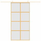 VidaXL Schuifdeur 102,5x205 cm mat ESG-glas en aluminium goudkleurig - afbeelding 3