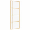 Vidaxl schuifdeur 76x205 cm helder esg-glas en aluminium goudkleurig