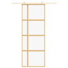 Vidaxl schuifdeur 76x205 cm helder esg-glas en aluminium goudkleurig