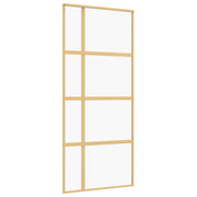 Vidaxl schuifdeur 90x205 cm helder esg-glas en aluminium goudkleurig - afbeelding 2