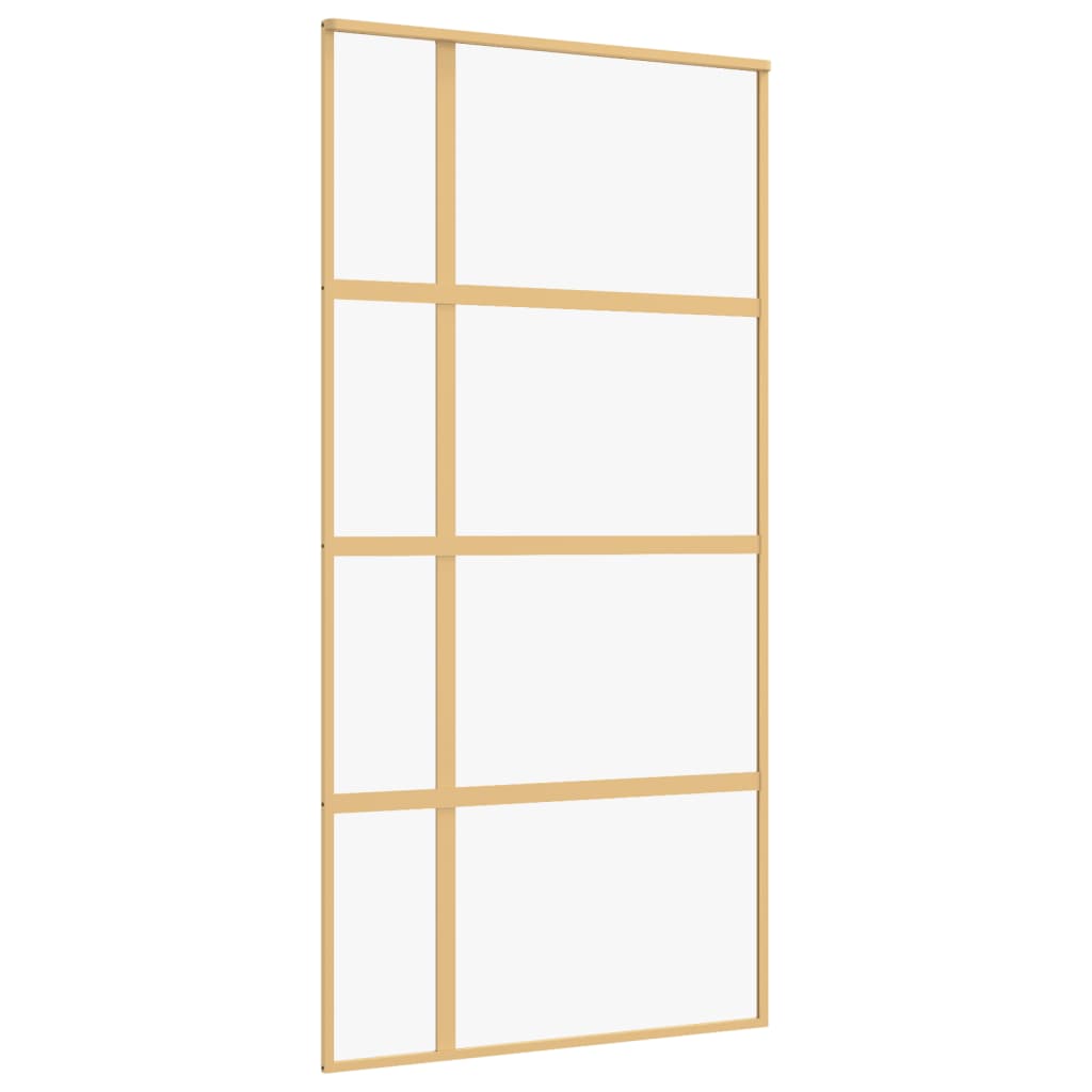 Vidaxl schuifdeur 102,5x205 cm helder esg-glas en aluminium goudkleur