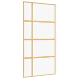 Vidaxl schuifdeur 102,5x205 cm helder esg-glas en aluminium goudkleur - afbeelding 2