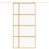 Vidaxl schuifdeur 102,5x205 cm helder esg-glas en aluminium goudkleur