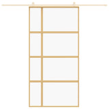 Vidaxl schuifdeur 102,5x205 cm helder esg-glas en aluminium goudkleur - afbeelding 3