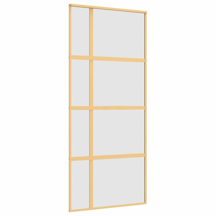 Vidaxl schuifdeur 90x205 cm mat esg-glas en aluminium goudkleurig