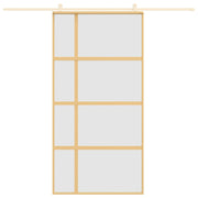 Vidaxl schuifdeur 102,5x205 cm mat esg-glas en aluminium goudkleurig - afbeelding 3