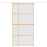 Vidaxl schuifdeur 102,5x205 cm mat esg-glas en aluminium goudkleurig - afbeelding 3