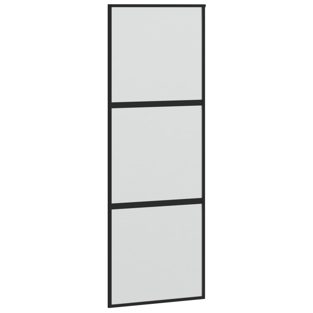 Vidaxl schuifdeur 76x205 cm gehard glas en aluminium zwart