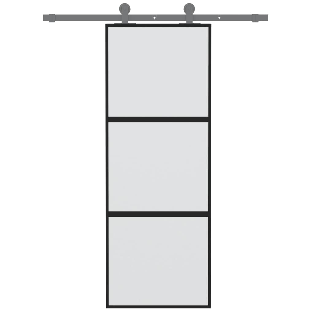 Vidaxl schuifdeur 76x205 cm gehard glas en aluminium zwart