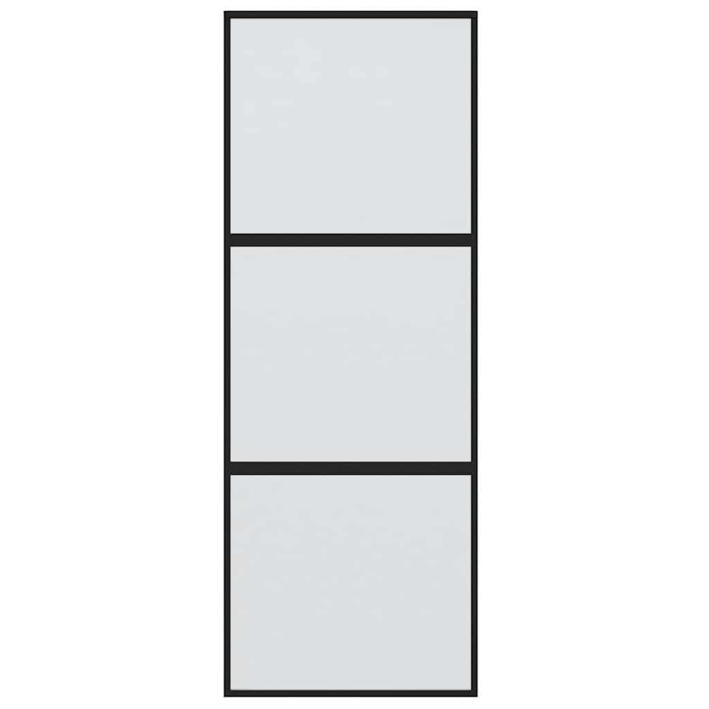 Vidaxl schuifdeur 76x205 cm gehard glas en aluminium zwart