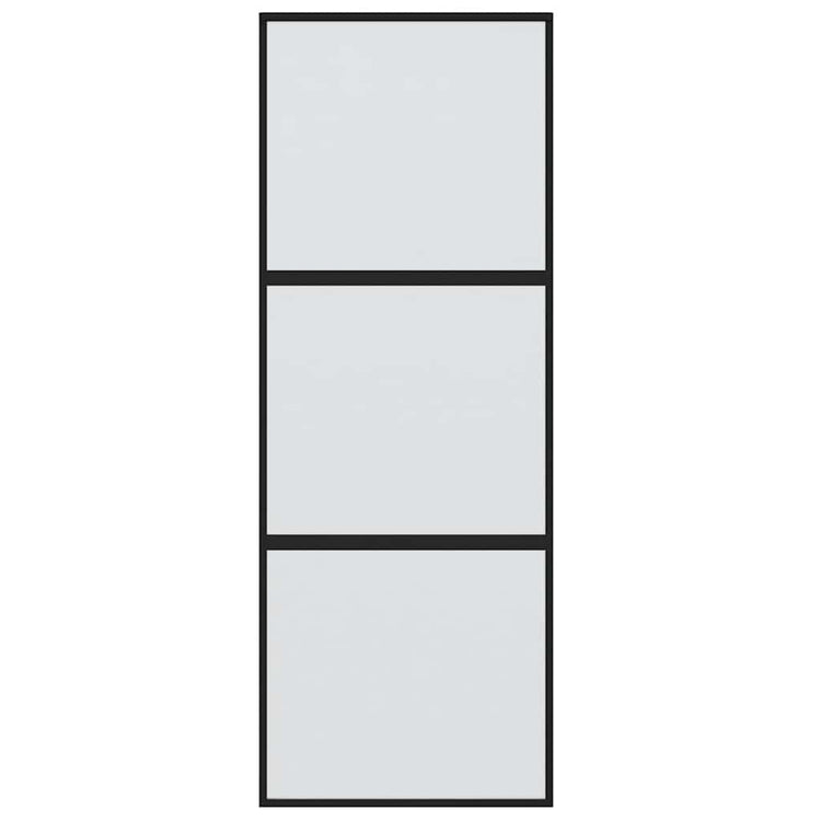 Vidaxl schuifdeur 76x205 cm gehard glas en aluminium zwart