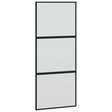 Vidaxl schuifdeur 90x205 cm gehard glas en aluminium zwart - afbeelding 2