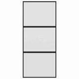 Vidaxl schuifdeur 90x205 cm gehard glas en aluminium zwart - afbeelding 3